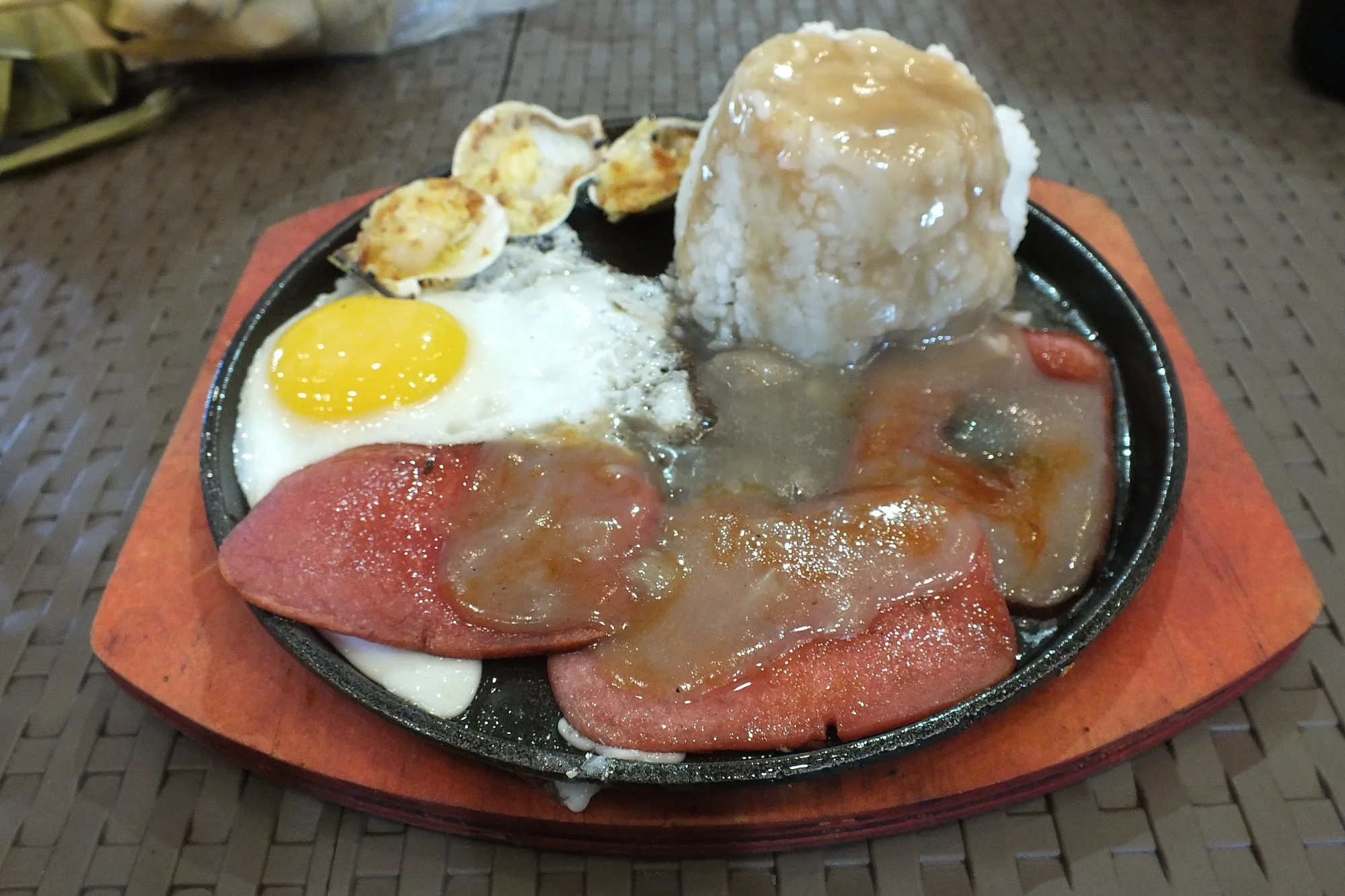 Sizzling spam from the Bless Seafoods and BBQ at the Carbon Market The Barracks (2024-04-10)